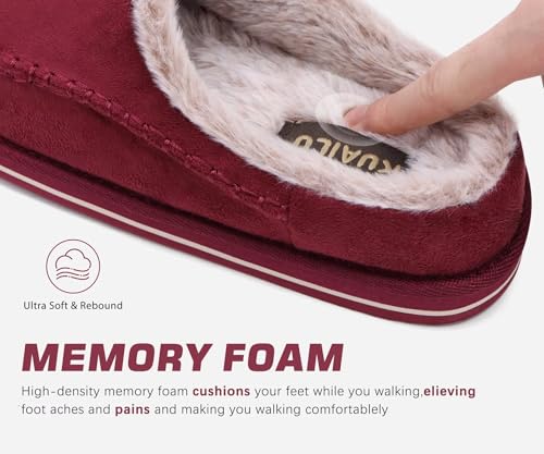 Image of KuaiLu Mens Slippers Orthopedic Arch Support Suede Fluff Plush Home Shoes