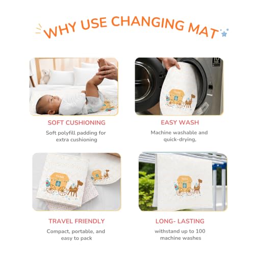 Image of Tidy Sleep Baby Changing Mat - Waterproof, Foldable, Padded Diaper Changing Sheets for Newborns & Infants - Little Finder (65 cm x 45 cm)