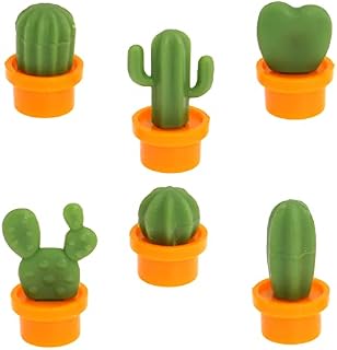 DBOO 6 Pack Cactus Strong Magnets for Fridge 3D mini Fridge Magnets, Cute Decor Magnets for Whiteboard and Fridge, Creative Magnetic Stickers(Orange)