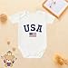 RETKCUL USA Flag Bodysuit, Baby's First Christmas Outfit, Newborn Christmas Outfits, Fashion American Clothes, Toddler Cotton Short-Sleeve Rompers (White, 3-6 Month)