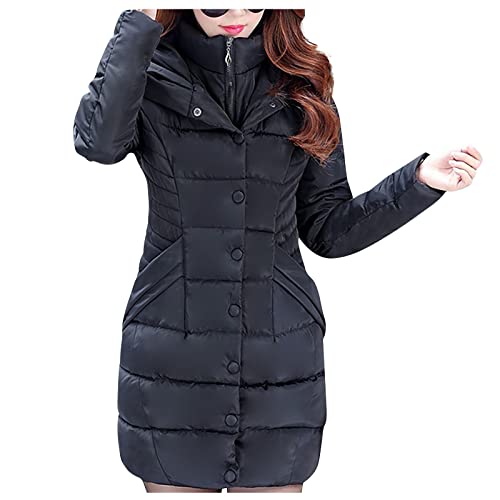 Preisvergleich Produktbild Azruma Damen Steppjacke Daunenjacke einfarbige warm Steppmantel Halblange Winter Parka Outdoor Wintermantel mode Softshelljacke slim fit Thermojacke Große Größe Daunenmantel Outdoorjacke puffer mantel