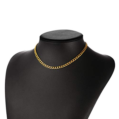 5Mm Gold Cuban Chain 14 Inch Short Choker Fashion Necklace For Men Women Golden Chains For Gift #TOP1