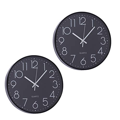 Relógio de parede silencioso de quartzo para parede, relógio de parede decorativo de plástico para p