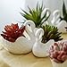 Xesagsnv White Swan Succulent Planter, Porcelain, Candle Holder (2 Pack)