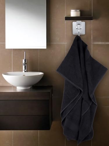 Image of RAMRAJ COTTON Premium Soft & Absorbent | Terry Bath Towel | 0.75mX1.5m - Black