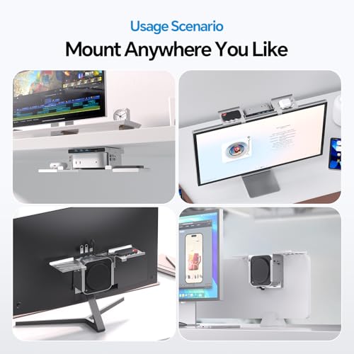 Image of Mac mini M4 Dock & Stand with M.2 NVMe 8TB SSD Enclosure, Macmini M4 Hub with HDMI 4K 60Hz, 3 USB-A 10Gbps for Mac mini M4 /M4 Pro 2024, Metal Bracket Holder for Monitor, Desk and VESA Port