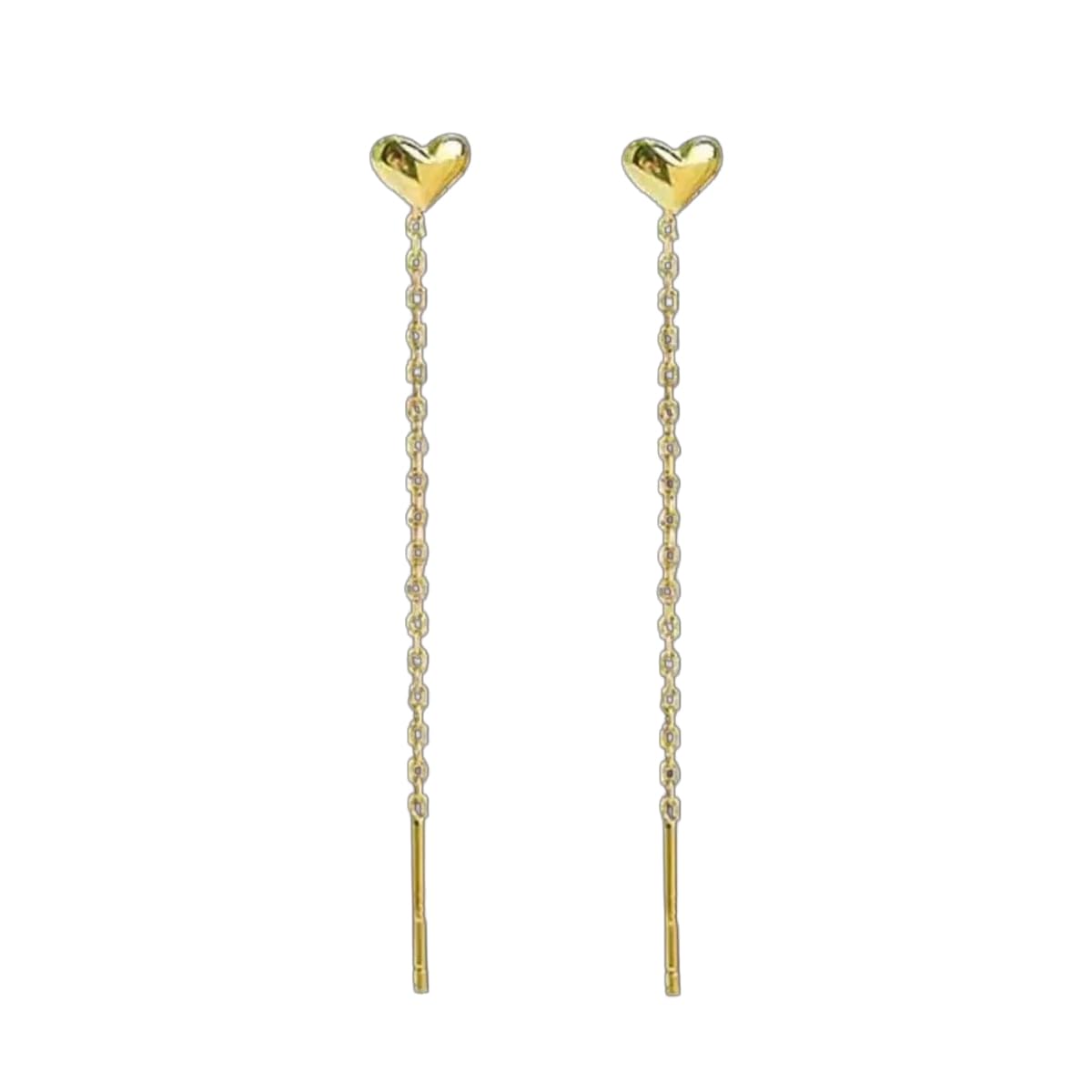 Fashion Gold Womens Heartbeat Dangles Earrings-image-36