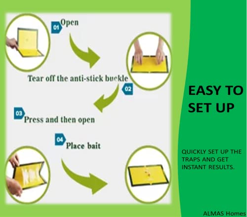 Image of Multi (10 or 5) Pack Strong Sticky Trap Pad And Boards For Multi Pests, Can Be Used Indoors At Homes And Offices Or Outdoor. Fold Into Any Shape. Non- Toxic. Eco- Friendly (23.7 X 16.8 X 0.4 cm)
