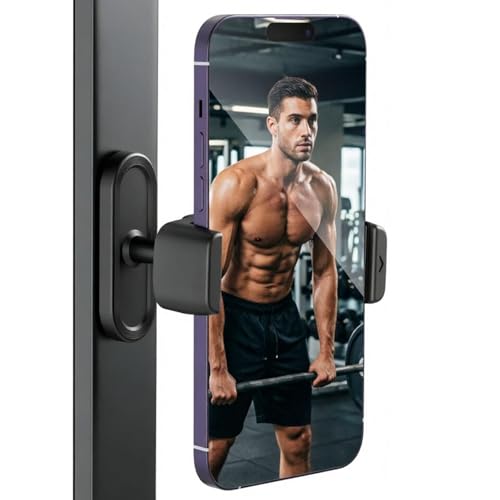 Fresilkora Gym Magnetic Phone Holder 360 Adjustable Magnetic Phone Holder For Gym Magnetic Phone Mount Compatible With 4.7-6.5 IOS Smartphones Series Android Devices Gym Accessories