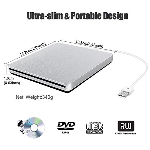 Surenhap Dvd-station, externe drive, USB inzuigbare draagbare brandersleuf voor Apple Macbook Pro, Macbook Air, iMac PC… - Image 5