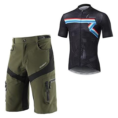 BERGRISAR Men's Mountain Bike Shorts & Cycling Jersey Short Sleeve Size L Cover