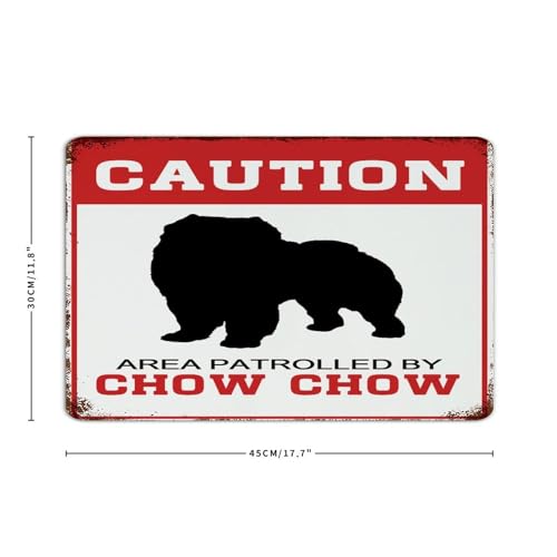 Affiche métal Chow Chow signalisation de précaution et décoration art - 3