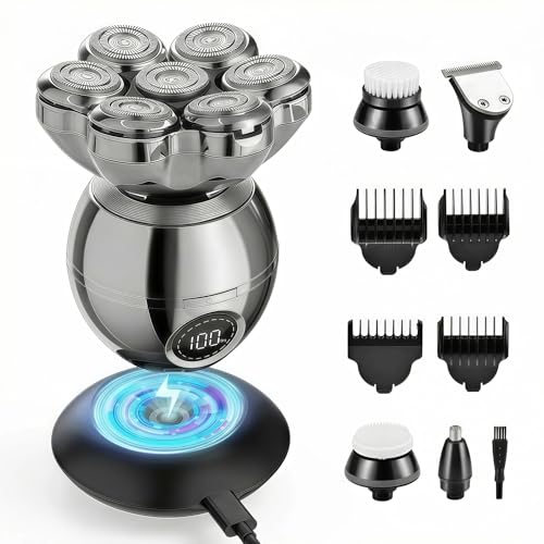 Trimpod 3.0 the Ultimate Shaver for Men and Women 5 in 1 Grooming Kit with Face Clean Brush Massager Nose Trimmer Rechargeable Wet Dry 7D Floating Electric Razor for Blad Head Face Leg Body