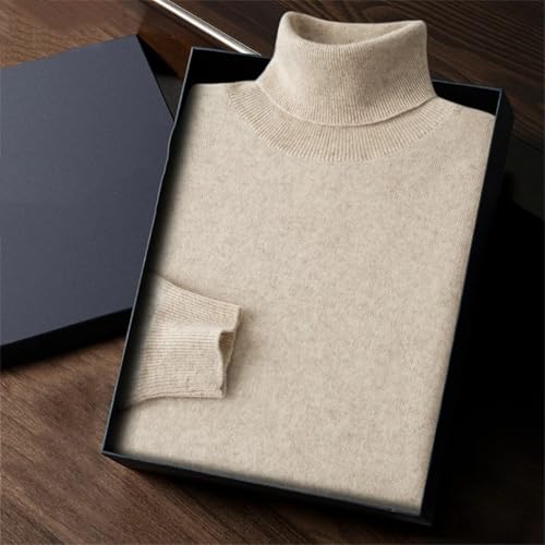 Men's Turtlenecks Knit Pullovers Youth Loose Warm Business Casual Solid Autumn Winter Cashmere Sweater2