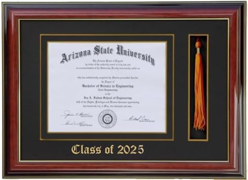 3art Diploma Tassel Frame 11X14 MAHOGANY/BLACK (CUSTOMIZABLE)