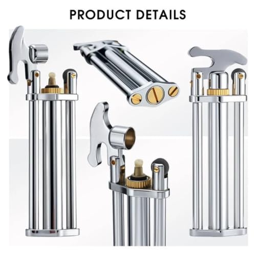 Image of Smoke King Triple Column Stick Lighter | Vintage Mechanical Chrome Lighter | Refillable | Premium Long Body Design | Gift for Men & Collectors