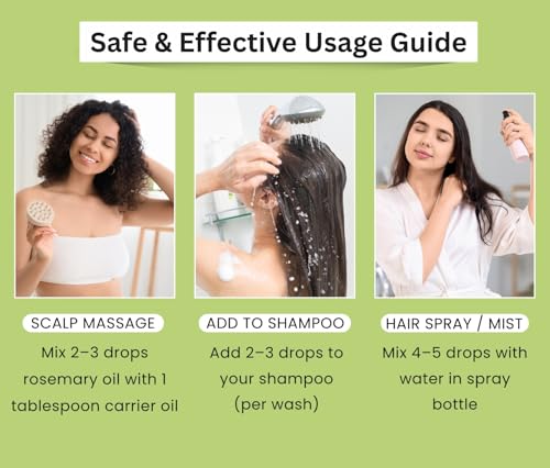 Image of Earth N Pure Rosemary Essential Oil for Hair Growth & Scalp Care - 100% Pure Natural Rosemary Oil for Skin & Aromatherapy - Steam Distilled - 100ml