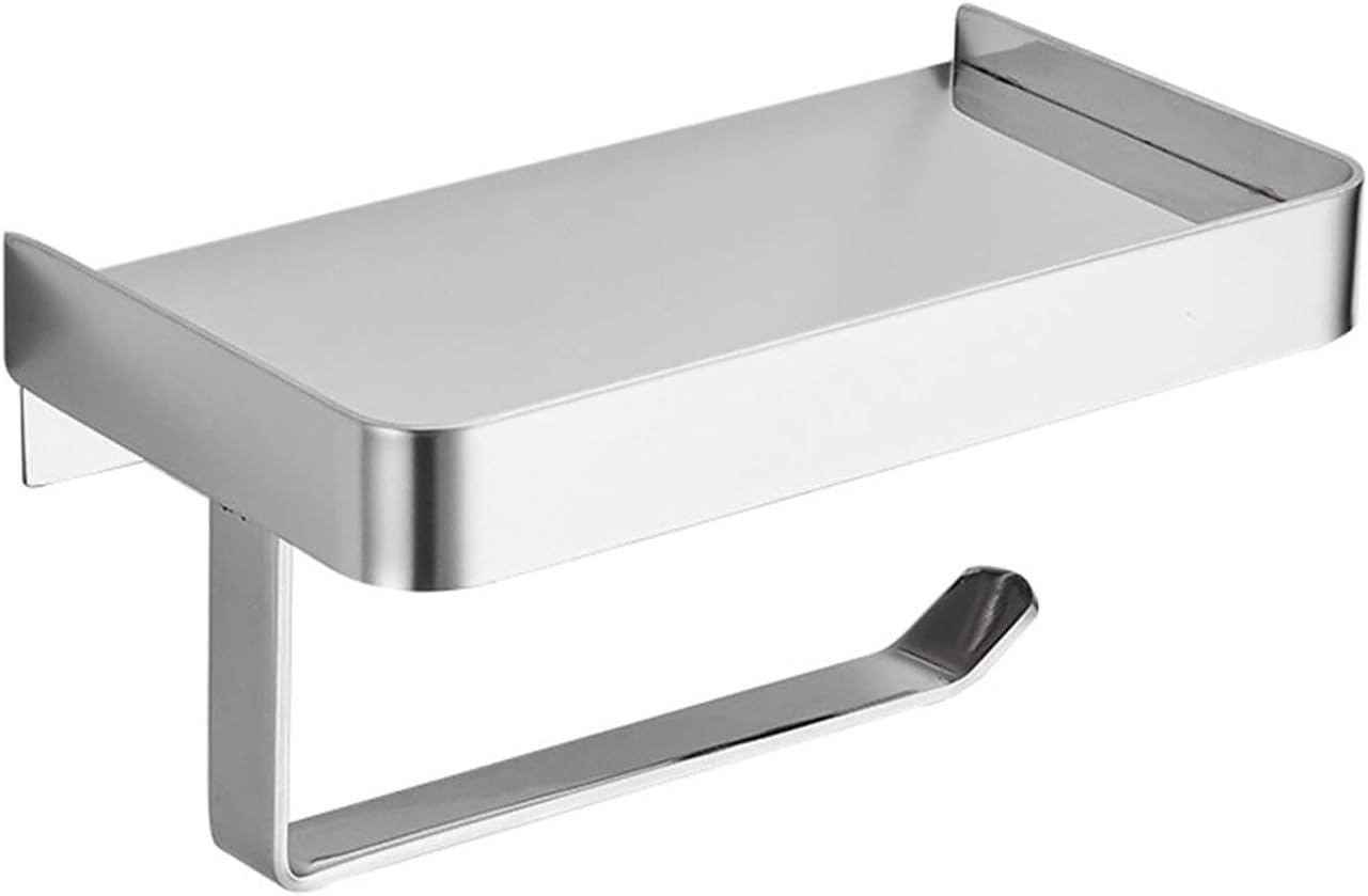 Toilet Paper Holder Tissue Holder Toilet Paper 304 Stainless Steel Towel Hook Wall Mount Roll Tissue Roll(Black)