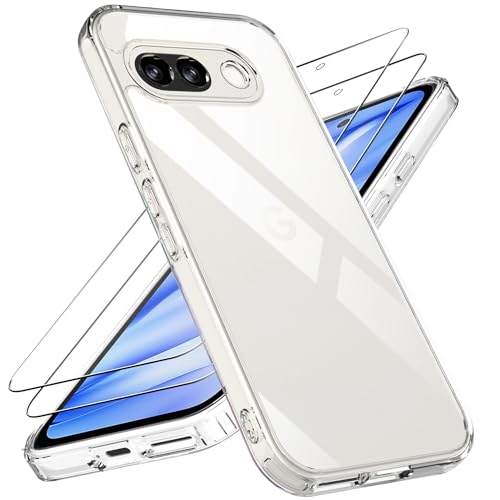 Custodia Opaca Per Google Pixel 9A 5G – Antiurto Con 2 Vetri Temperati, Protezione Fotocamera E Dorso Rigido Nero