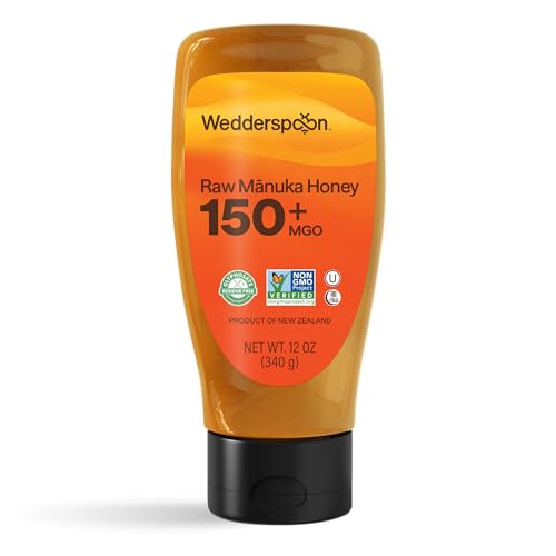Image of Wedderspoon Raw Premium Manuka Honey, KFactor 16, 12 Oz, Unpasteurized, Genuine New Zealand Honey, Multi-Functional, Non-GMO Superfood, Traceable from Our Hives to Your Home, Convenient Squeeze Bottle