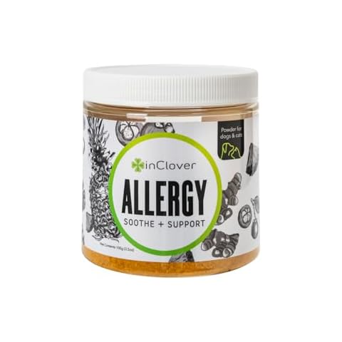 Dog Allergy Relief Supplement by InClover, BioResiliant Treat Powder Supplement for Dogs with Seasonal Allergies, Natural Dog Allergy Support with Turmeric, Mangosteen Helps Maintain Histamine Levels Cover