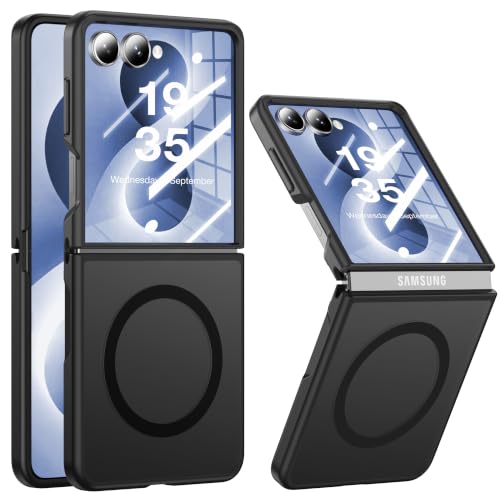 Image of NO.1 Magnetic for Samsung Galaxy Z Flip 8 Case with MagSafe | [Military Grade Drop Tested][Translucent Matte][Anti-Fingerprint] Soft Silicone Bumper for Samsung Flip 8 Case Slim,Black