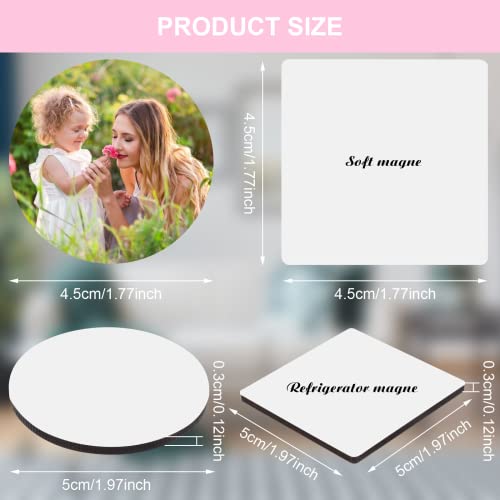 20 Pieces Sublimation Blank Refrigerator Magnets Diy Heat Transfer Fridge Magnets Square Round Mdf Heat Transfer Blank Board Halloween Christmas Diy Sublimation Kitchen Whiteboard Decorative Magnets #TOP1