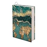 Upetstory World Map Book Cover for Large Textbook Hardcover Storybooks up to 9 x 11 Book Sleeve Book Protector Covers for Women Men Teen Travel Outdoor Office School