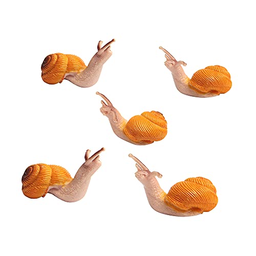 Acxico 5Pcs Cute Small Snail Lifelike Fairy Garden Terrarium Decor