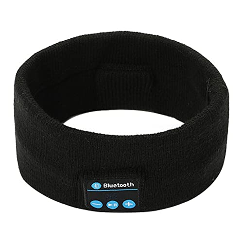 Gaoominy Kabellos 5.0 Elastisches Sportstirnband Yoga Gesundheit Headset Musik Kopfbedeckungen SchlafkopfhöRer für SeitenschläFer,Schwarz Cover