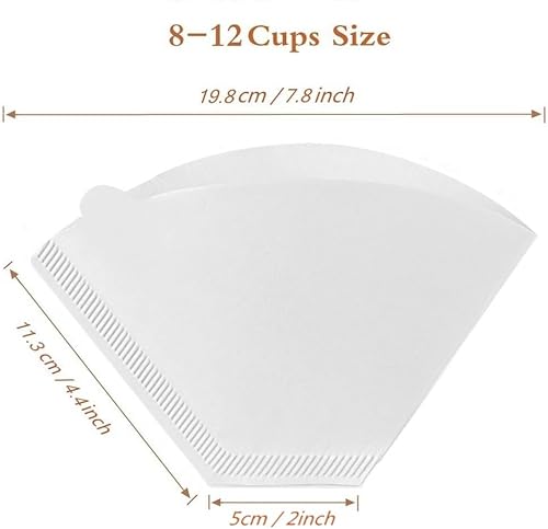 Miniatura 5 de Filtros de papel blanco #4, filtro de café #4, filtros de papel cono de 8 a 12 tazas, desechables para cafetera de verter y goteo (blanco, 4 en