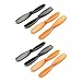 Produktbild Walkera 8 Stück 2 Set Premium Original Rotorblätter Propeller Blades für Copter Drohne Carrera RC Video One Ladybird Hubsan Quadrocopter 55mm Schwarz Orange von Mr.Stecker Modellbau®