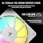 CORSAIR Nautilus 360 RS ARGB Liquid CPU Cooler – 360mm AIO – Low-Noise – Direct Motherboard Connection – Daisy-Chain – Intel LGA 1851/1700, AMD AM5/AM4 – 3X RS120 ARGB Fans Included – White - Image 5