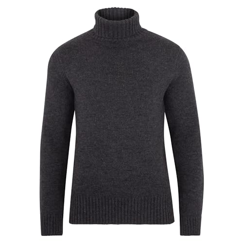 Image of Paul James Knitwear The Fitted Submariner - Roll Neck Merino Wool Jumper (UK, Alpha, 3XL, Regular, Regular, Charcoal)