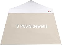 Vista 8 de SCOCANOPY SideWall para marco de toldo de pierna inclinada de 10 x 10 pies, paquete de 3 unidades solo SunWall (blanco)
