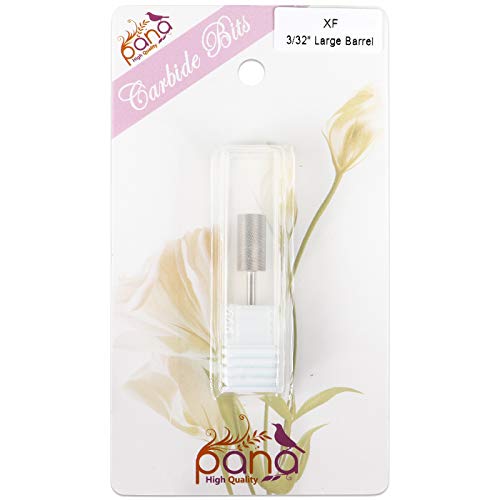 Pana 3/32" Flat Top Nail Carbide Bit - Silver Large Barrel Head (Grit: Extra Fine - Xf) For Electric Dremel Drill Machine #TOP2