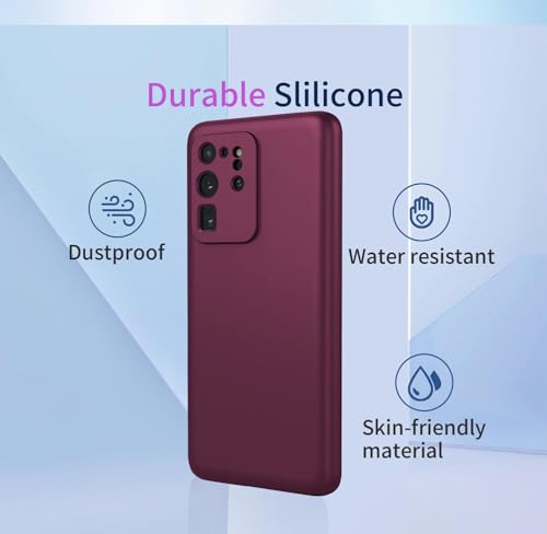 Image of DIZORO Samsung Galaxy S20 Ultra Case 6.9inch, Liquid Silicone Gel Rubber Shockproof Case Soft Microfiber Cloth Lining Cushion Compatible with Samsung S20 Ultra (Wine)