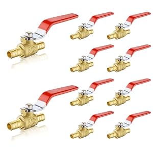 GUOFIS PEX Crimp-Kugelhahn, 1,27 cm, 10 Stück