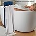 WAYDELI Standing Towel Rack Double-T Shape Tall Bath Towel Sheet Holder with Marble Design Base for Bathroom 2 Tier Towel Holder Stand Stainless Steel (Brushed Nickel)
