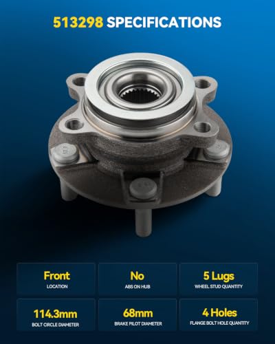 Image of PHILTOP 513298 x2 Front Wheel Bearing Hub Assembly for Nissan Rogue