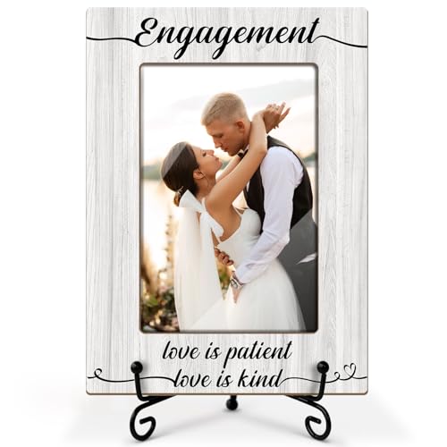 Engagement Picture Frame, Picture Gifts For Couples Wife Husband, Wooden