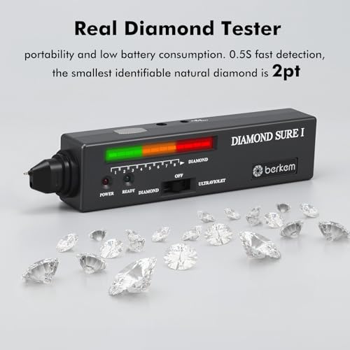 Image of Valkynos Professional Diamond Tester Pen with 365nm UV Light & Thermal Sensor - Fast 0.5s Detection, Portable Gem Checker for Novice & Experts - Battery Included