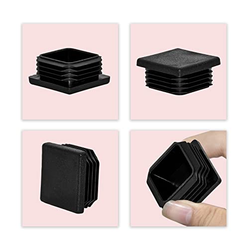 Image of Flyshop 40 x 40 mm, 1.57 inch x 1.57 inch Black Plastic Hole Plugs Square Tubing End Caps Tube Inserts Durable Furniture Glide for Chair Table Stool Leg 8 Pack