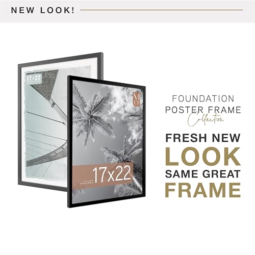 Image of MCS Foundation 17 x 22 Poster Frame Traditional Black, Vertical & Horizontal Wall Hanging Large Picture Frame for Photos, Posters & Art Prints (1-Pack)
