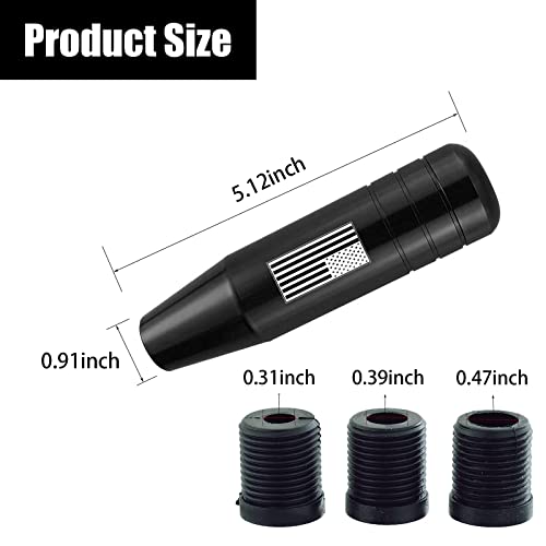 Dewkou Pack-1 Auto Gear Shift Knob, 5 Inch American Flag Design Car Gear Lever Stick Shifter Handle, Gear Knob Shifter Knob For Most Automatic Manual Vehicle (Black) #TOP1