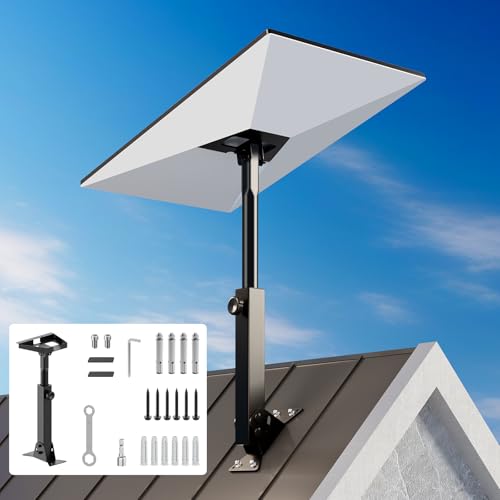 Starlink Mount Adjustable Starlink Roof Mount Standard Gen 3 with Telescoping Support Arm Metal Construction for Starlink Gen 3 Mount Easy Installation for Concrete Tile Wood Roof Walls