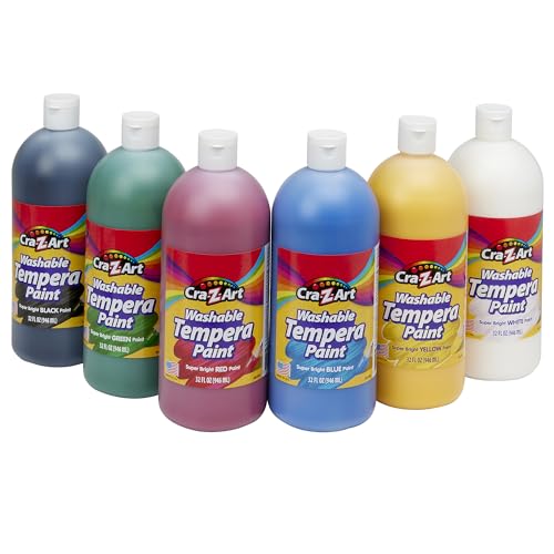 Cra-Z-Art Washable Tempera Paint Bulk Pack 6 Color Set Assorted C...
