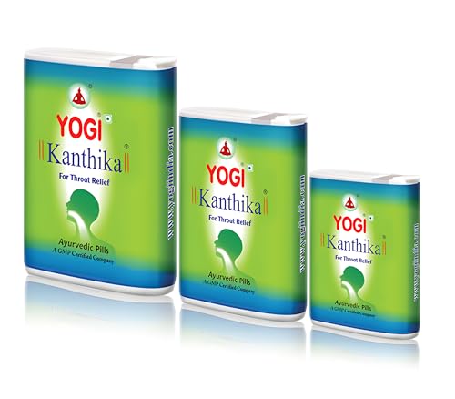 Image of Yogi Kanthika Ayurvedic Throat Relief Pills | Family Pack (280 + 140 + 70 = 490 Pills Pack) Containing 3 different packets