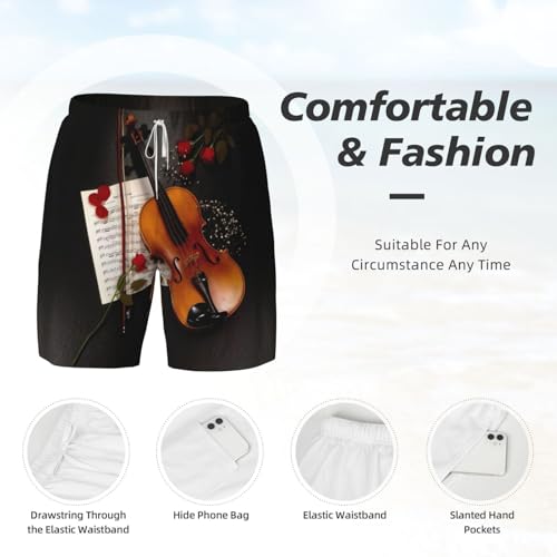 Short de bain homme séchage rapide imprimé partition violon été - 5