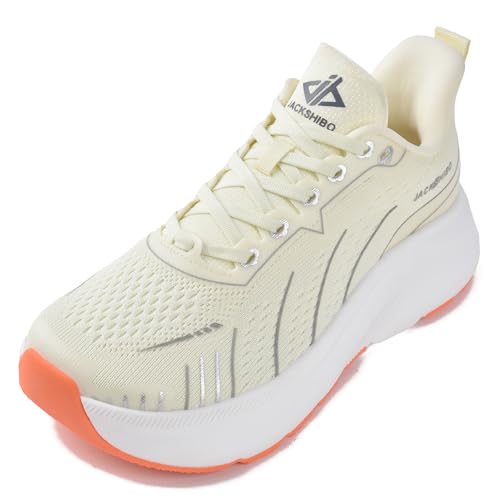 JACKSHIBO Wide Toe Box Slip in Men Hands Free Shoes Slip on Arch Support Wide Sneakers for Running Walking Tennis Athletic Plantar Fasciitis Orthopedic Shoe Zero Drop Cushion Thick Sole Width Shoes